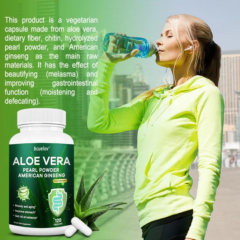 Bcuelov Aloe Vera Supplement Promotes Healthy Digestion, Detoxifies, Cleanses The Stomach, and Strengthens The Immune System.