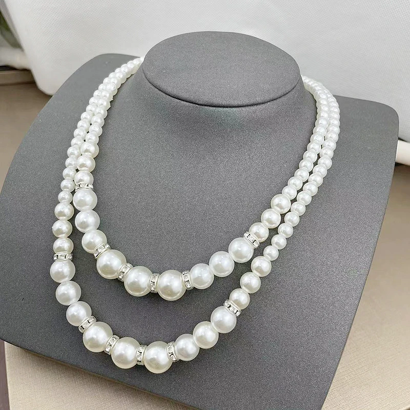 fnaf 2 rupee item New In Pearl necklaces 2 Layer Sexy Glamour Simulated Pearl Beads Necklace Women Lanyard Aesthetic