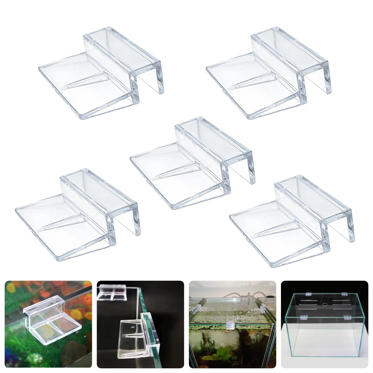 10Pcs Transparent Acrylic Fish Tank Glass Lid Clip Brackets Aquarium Filter Light Stand Support Holders Clip Width 5/6/8/10/12mm