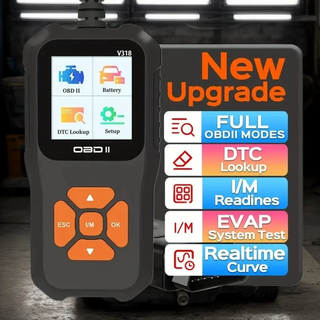 

Автоматический диагностический инструмент V318 — сканер OBD2 с тестом аккумулятора, считывателем кодов неисправностей, поддержкой нескольких языков