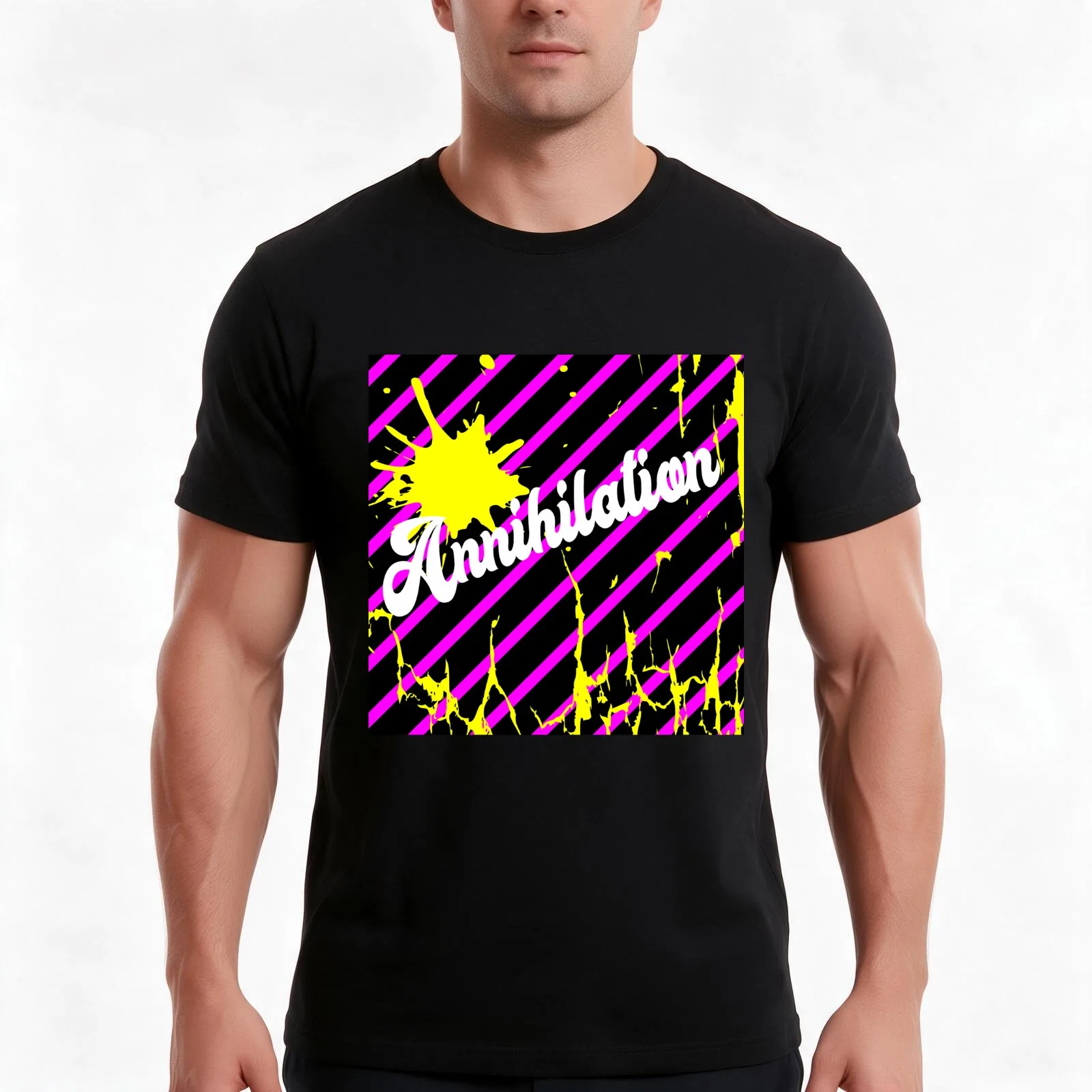Annihilation T-Shirt, Summer Casual Cotton Tee, Oversized Streetwear Tops, Vintage Graphic Print, Loose Fit Short Sleeve