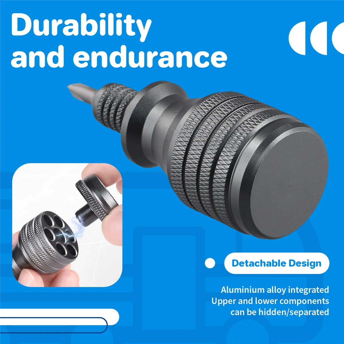 Mini destornillador 7 en 1, destornillador de titanio, Kit de puntas de destornillador Torx Phillips magnético de 1/4 pulgadas, herramientas de reparación del hogar