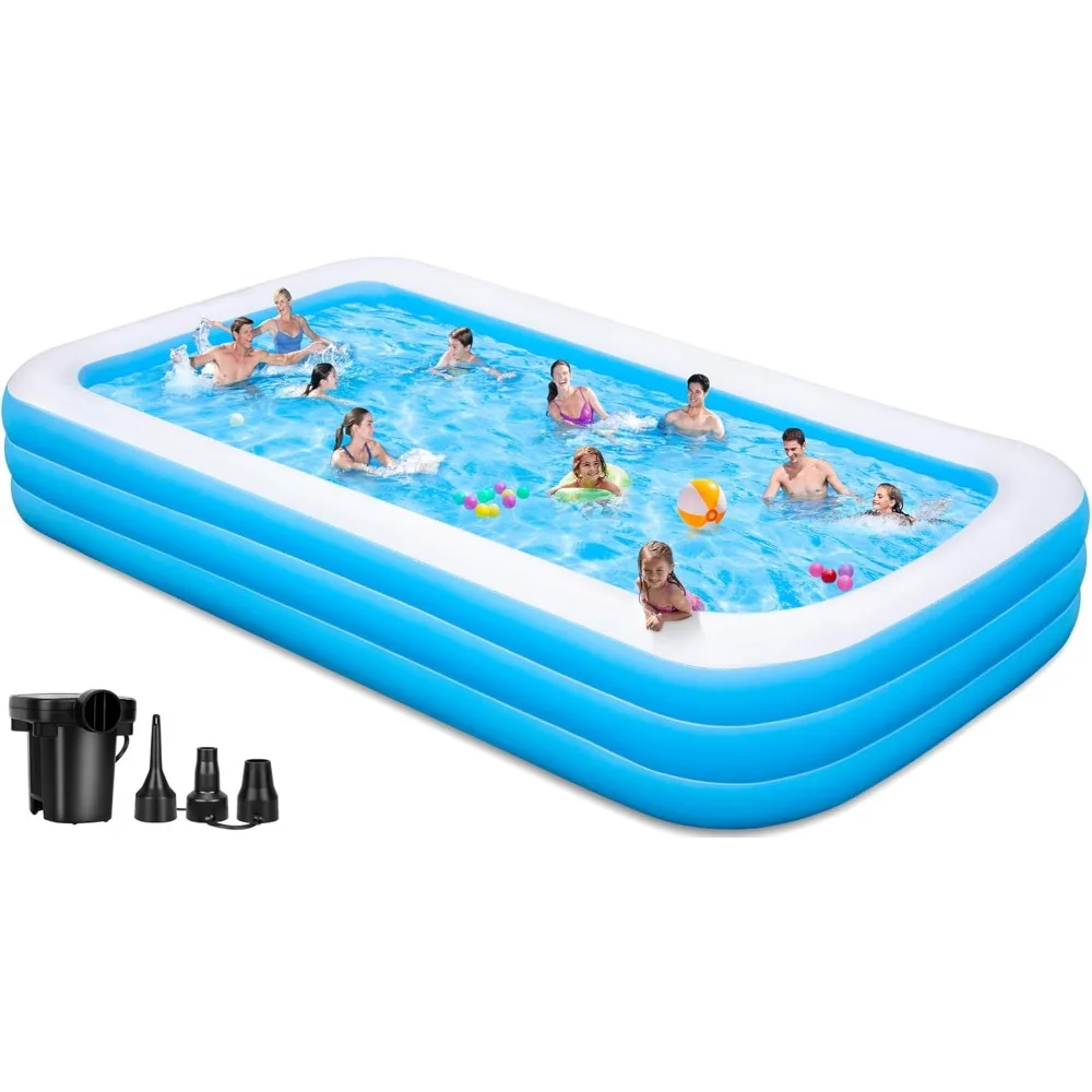 

Large Inflatable Pool with Pump - 165'' x 76'' x 22'' Oversized Thickened Blow Up Pool for Adults, Family Swimming Pool for Back