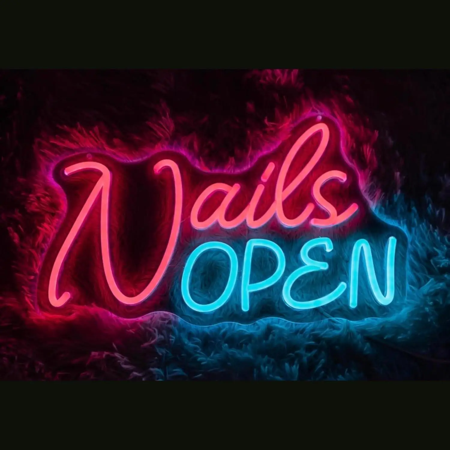 Nails Open Neon Sign USB Dimmable LED Light for Nail Salon Manicure Shop Business Window Storefront Display Wall Art Decor view 3