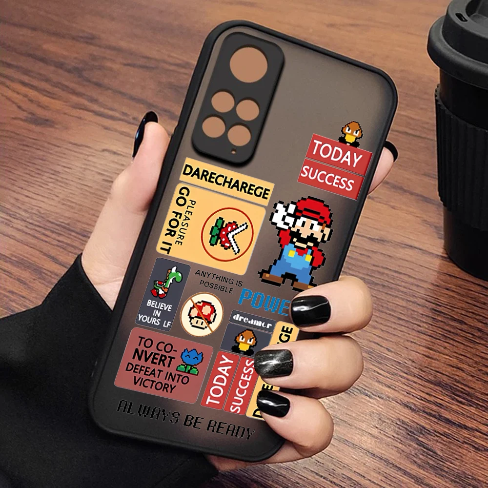 Classic Hot Games Super Marioes Phone Case For Xiaomi Redmi Note 13 12 11 10C 10X 9A 9T 9C 8 Pro Plus 5G Matte Transparent Cover