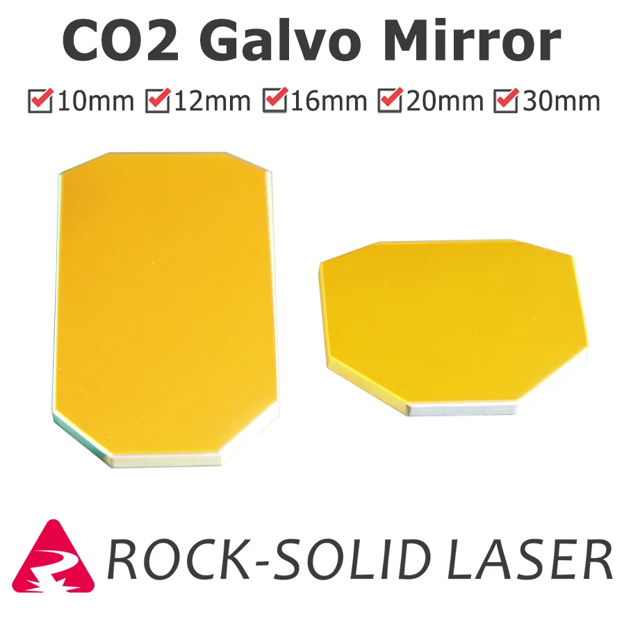 CO2 Laser Optic Mirror Galvo Scan Head Scanner Mirrors X Y Axis Quartz 10.6um Light Spot Size 10mm 12mm 16mm 20mm 30mm