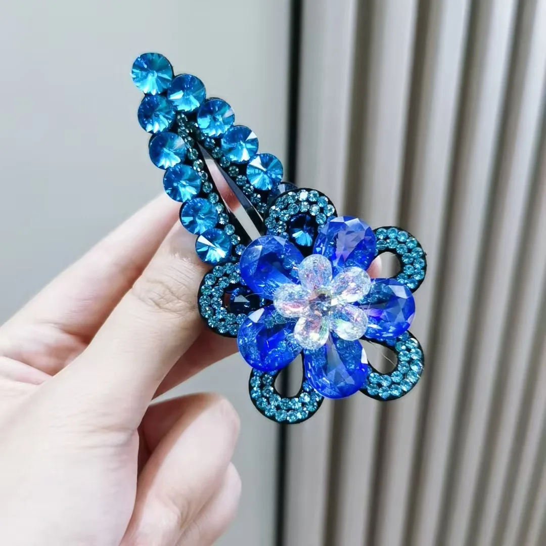 Han Xiao original crystal flower break clip all match ladies side bangs broken hair clip hair card wholesale manufacturers