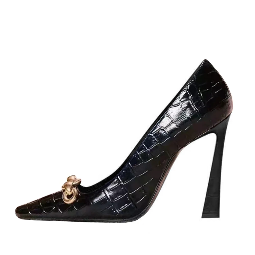 

New Black Patent Leather High-Heeled Shoes for Spring and Summer 2023 Women's Sexy and Versatile Temperament Shoes