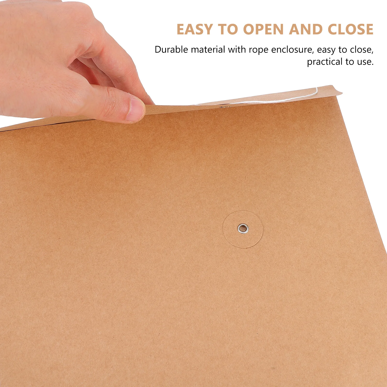 10pcs A4 Kraft Paper File Bag Document Storage For Office School Folder Envelope Portfolio Project