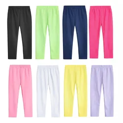 Pantaloni da ragazza per bambini Leggings per bambini in cotone di seta di latte elastico morbido Pantaloni skinny per ragazze color caramello Pantaloni per bambini 1-11 anni