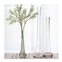 GIEMZA Large Floor Vases Tall 1pc High Glass Vase for Home Decor Thin Single Flower Bottle No Dried Plant on Floor Decoration