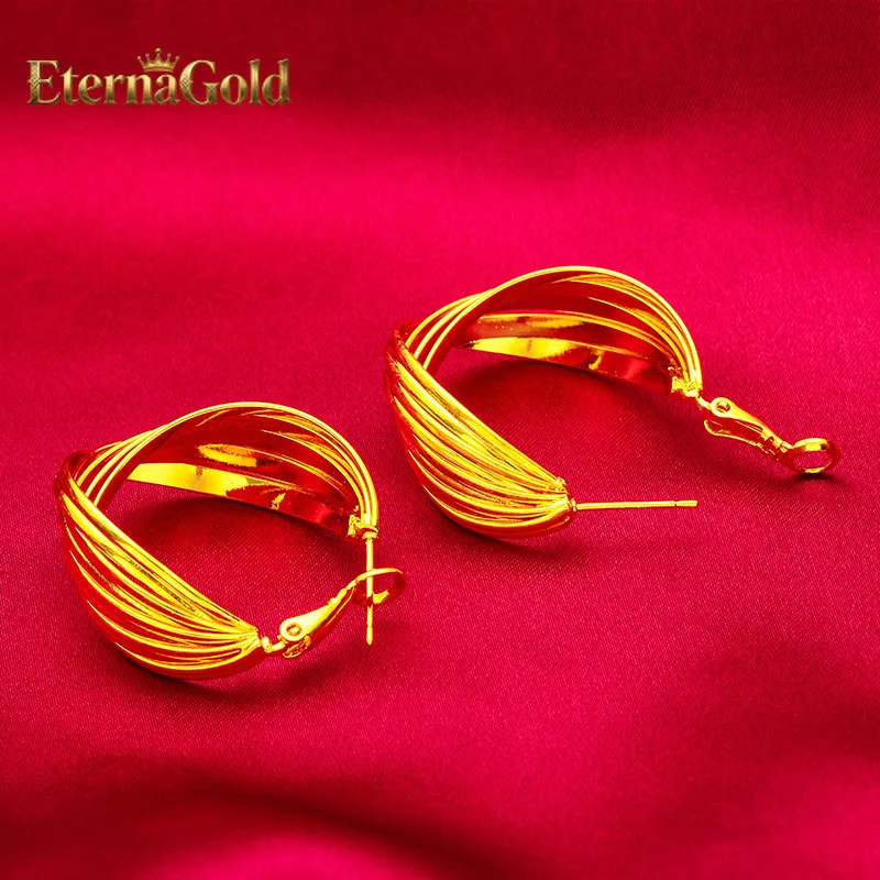 

Серьги-кольца EternaGold для женщин, 24-каратное золото, AU999 | Полированные кольца ручной работы, элегантные для повседневной носки.