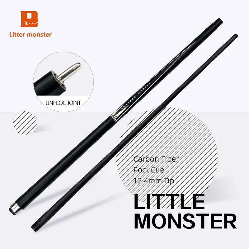 

Little Monster Carbon Cue 12.4mm Tip 147cm Length Carbon Fiber Shaft 1/2 Split Cue Uniloc Joint Technology Butt Pool Cue Stick