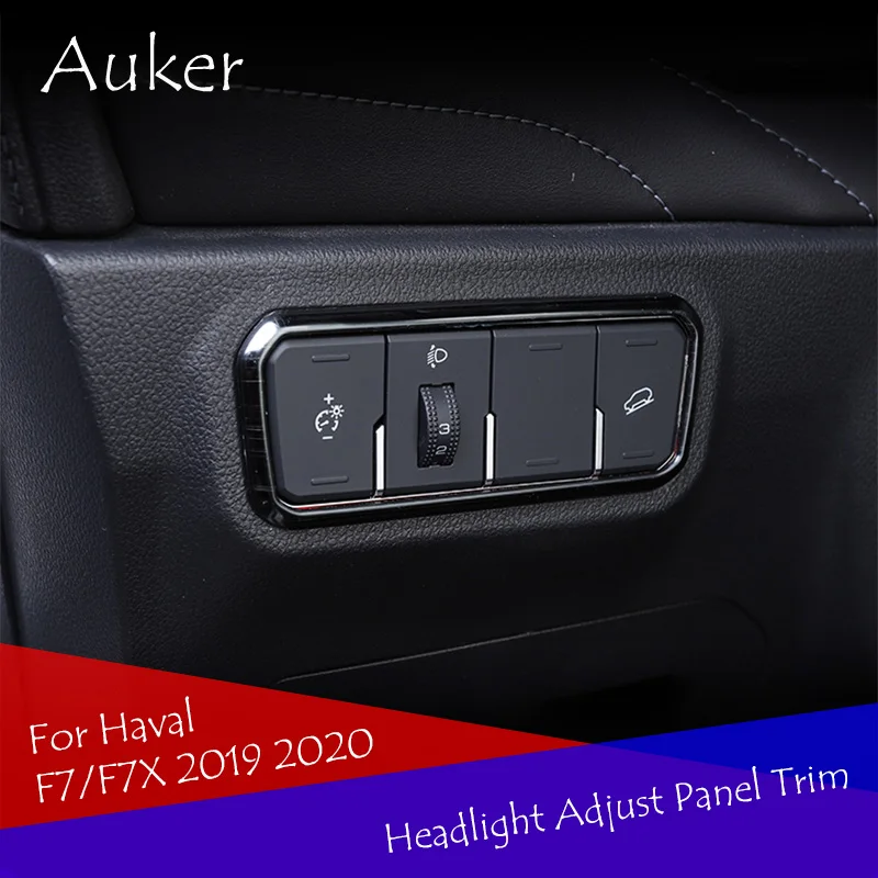 Car Head Lamp Light Switch Headlight Adjustment Knob Panel Control Protective Trim Styling For Haval F7/F7X 2019 2020 2021