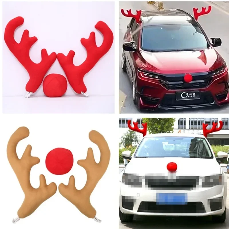 Car roof decoration Christmas antlers Christmas decoration arrangement Personalized car decoration ornament pendant New