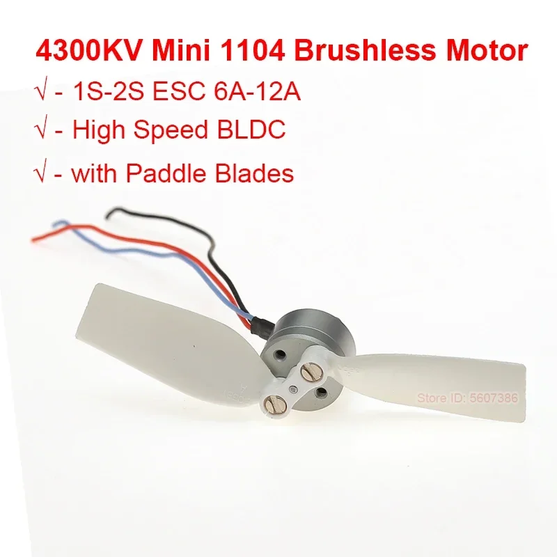 4300KV Mini 14MM 3-phase Brushless Motor High Speed 1S-2S 31000RPM 1104 BLDC RC Drone FPV Quadcopter Aircraft Engine