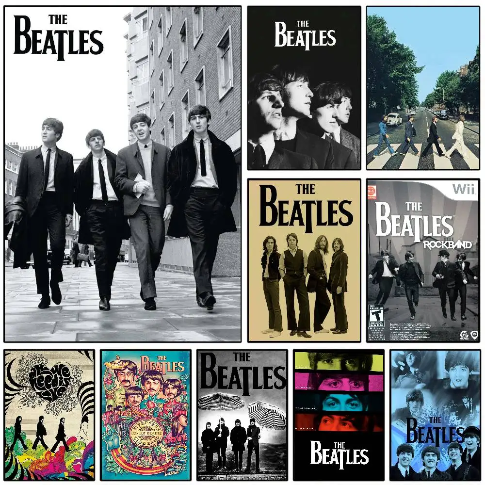 1 قطعة الفرقة B-Beatles ملصق رائع HD لزجة الجدار مقاوم للماء غرفة المعيشة المنزلي غرفة نوم النوم بار الديكور الجمالي
