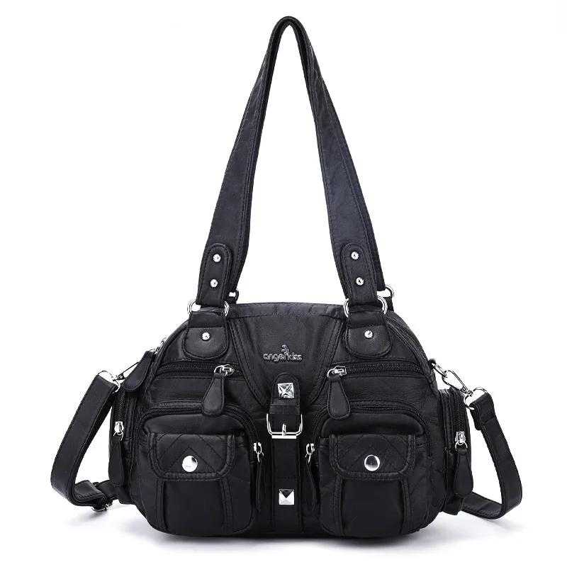 Vintage Damenhandtaschen, Henkeltasche, PU-Schultertasche, Dumpling-Tasche, Geschenk-Schultertaschen, Handy- und Geldbeutel