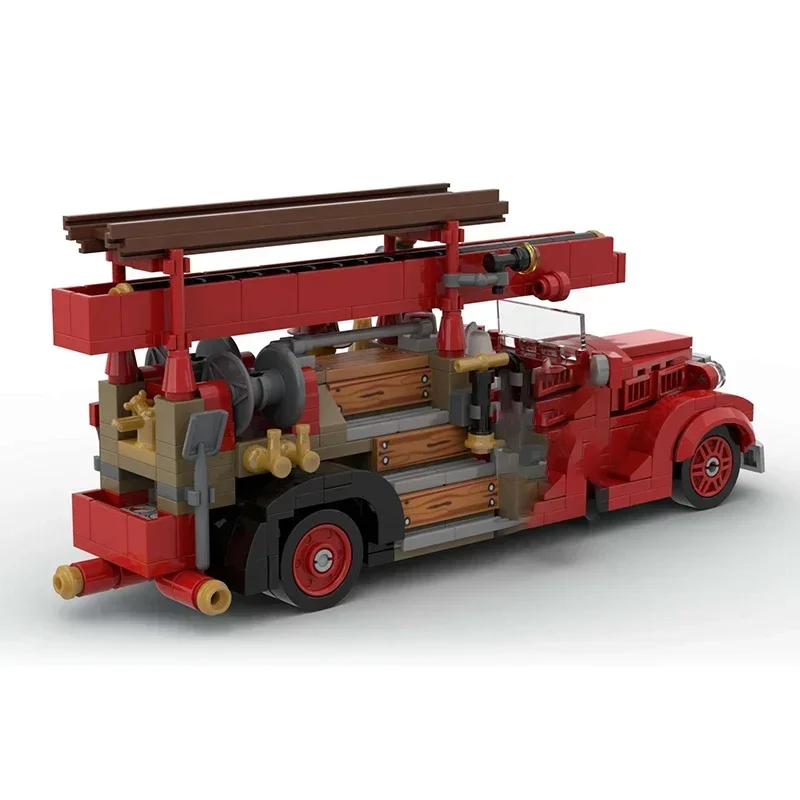 City Car Model Moc Building Bricks Old Fire Engine V8-85 Technical Technology Modular Blocks Gift Christmas Toy DIY Set Assembly