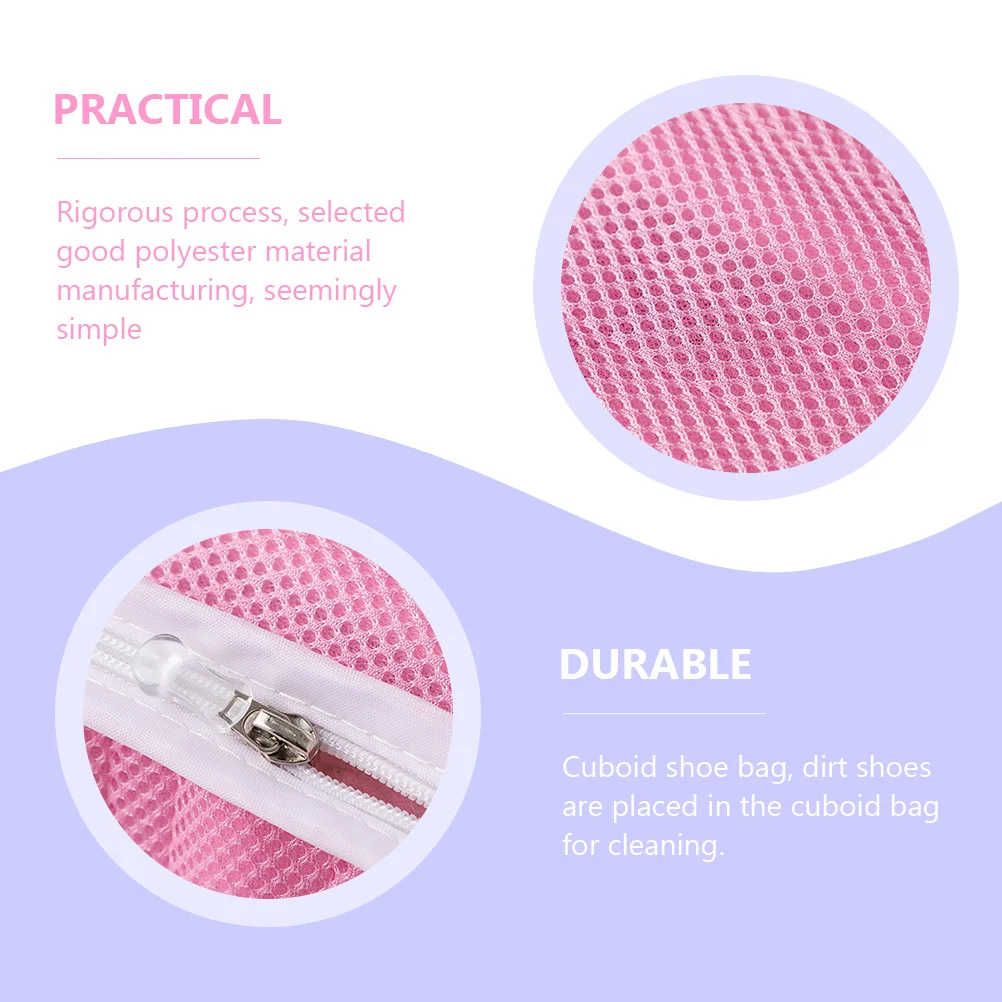 

Shoe Washing Bag Reusable Mesh Laundry Organizer Cuboid Storage Travel Camping Moving Zipper Lock Dryer Safe