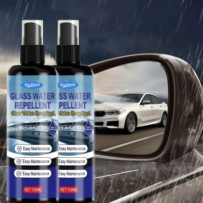  Advanced Anti Rain Liquid Coating with Towel For Car Glass Lasts Long 100ml Windshield Water Repellant Sprayer Easy to Use