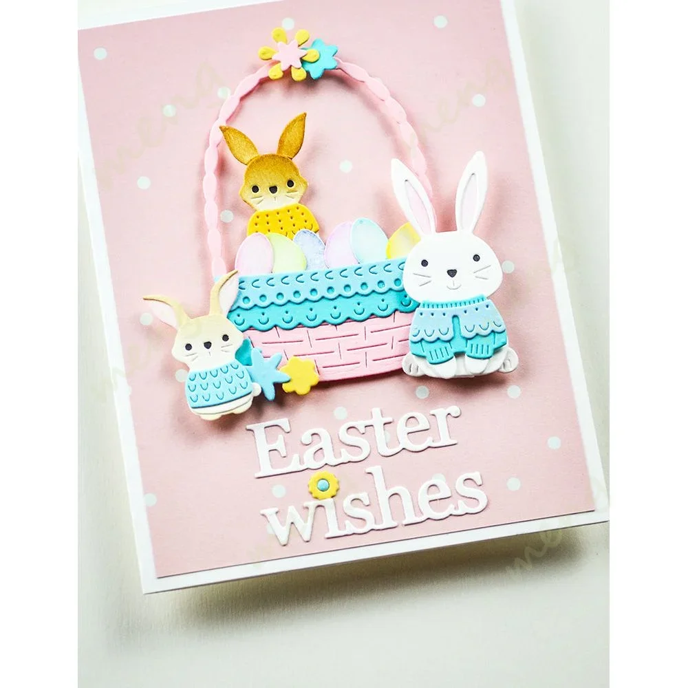 DIY Handmade Scrapbook Album Calendar Embossing Craft Decoration Easter 2025 March New Nordic Bunny and Lamb Metal Cutting Dies