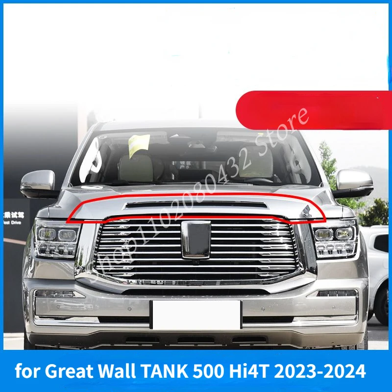 for Great Wall TANK 500 Hi4T2023-2024 CHROME FRONT MESH GRILL GRILLE COVER TRIM INSERT RADIATOR BONNET GARNISH MOLDING GUARD BAR