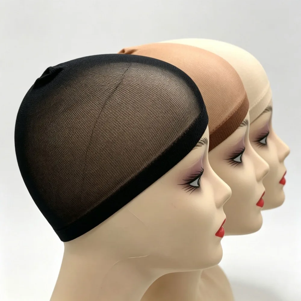 1/6/12Pcs Nylon Mesh Wig Cap, Nude Stretchy Close‑End Ultra‑Thin Breathable Elastic Hair Net Wig Accessories for Women
