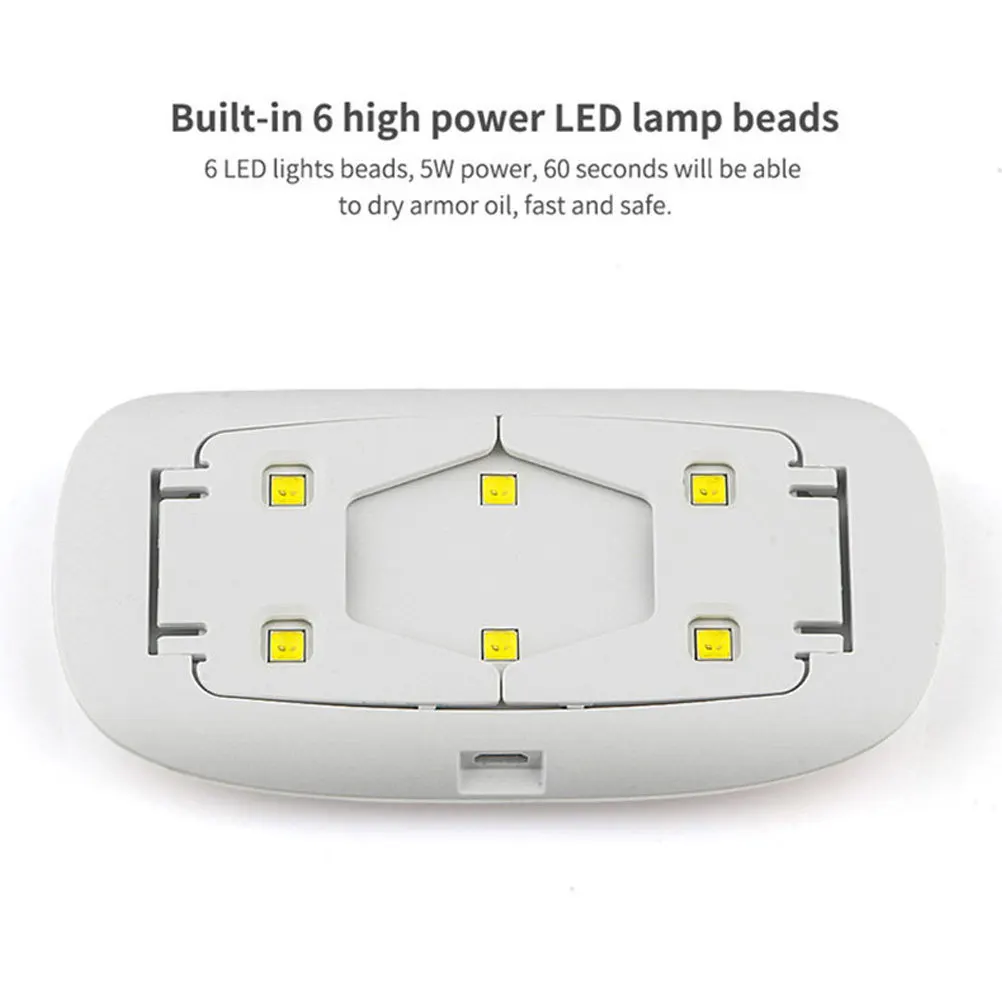 6W nagellamp gel polish droger 6 lamp kralen 30S 60S timer opvouwbaar ontwerp USB opladen voor thuis salon professioneel gebruik