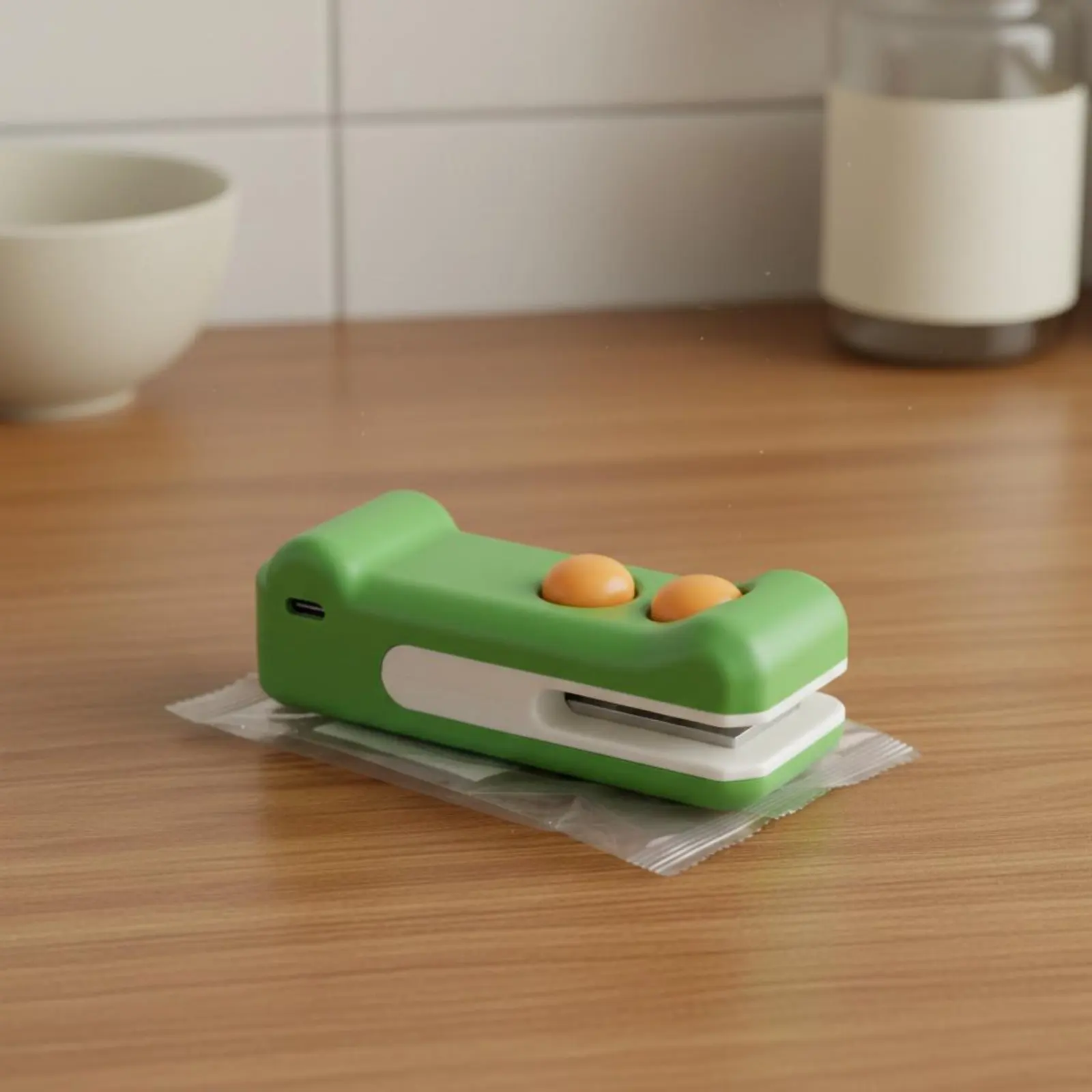 

USB Charge Bag Sealer Compact Adhesive Snack Sealer Bag Resealer Easy to Use Fast Sealing for Kitchen, Office