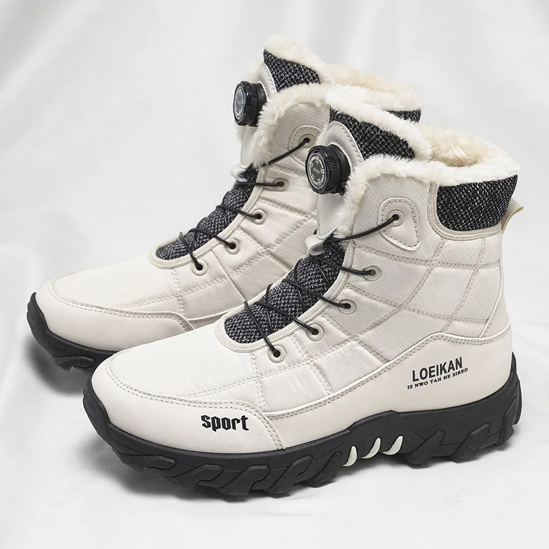 2025 Winter New Style High-Top Men's Fleece-Lined Thickened Comfortable Snow Boots - Outdoor Versatile Warm Shoes & Fashionable