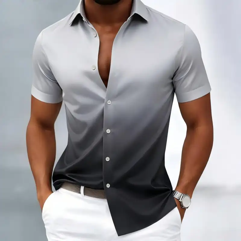 Men's Gradient Color Shirt Designer Casual Wear, Soft and Comfortable Autumn and Winter Fashion Casual Daily Holiday Summer and - Image 10