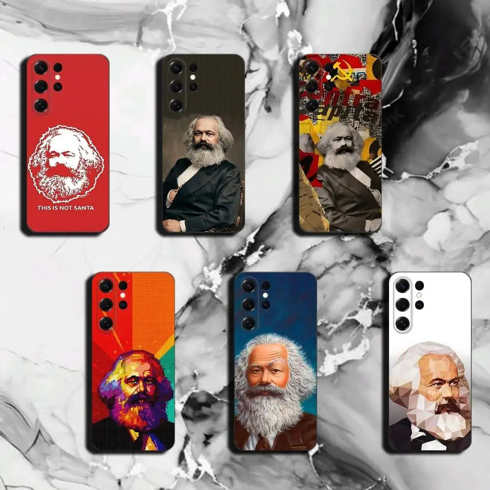 K-Karl Marx for Samsung S26 25 24 23 22 21 Ultra Case Liquid Silicone Soft Shell Plus