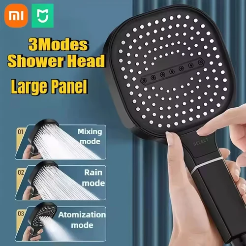 Cabezal de ducha Xiaomi de 13cm, Panel grande, cabezales de ducha ajustables de 3 modos, filtro de masaje de alta presión para el hogar, accesorios de baño 2026