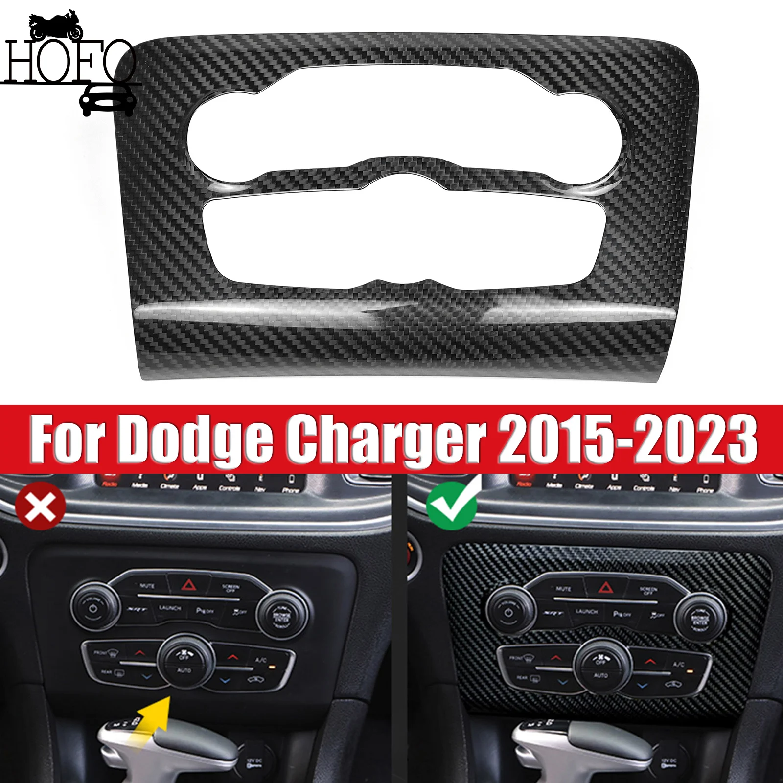 

For Dodge Charger 2015-2023 Center Radio AC Switch Panel Cover Trim