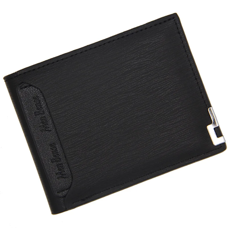 Men's Short Wallet Multi-Function Metal Edge Quick Access Card Holder RFID Blocking Slim Design