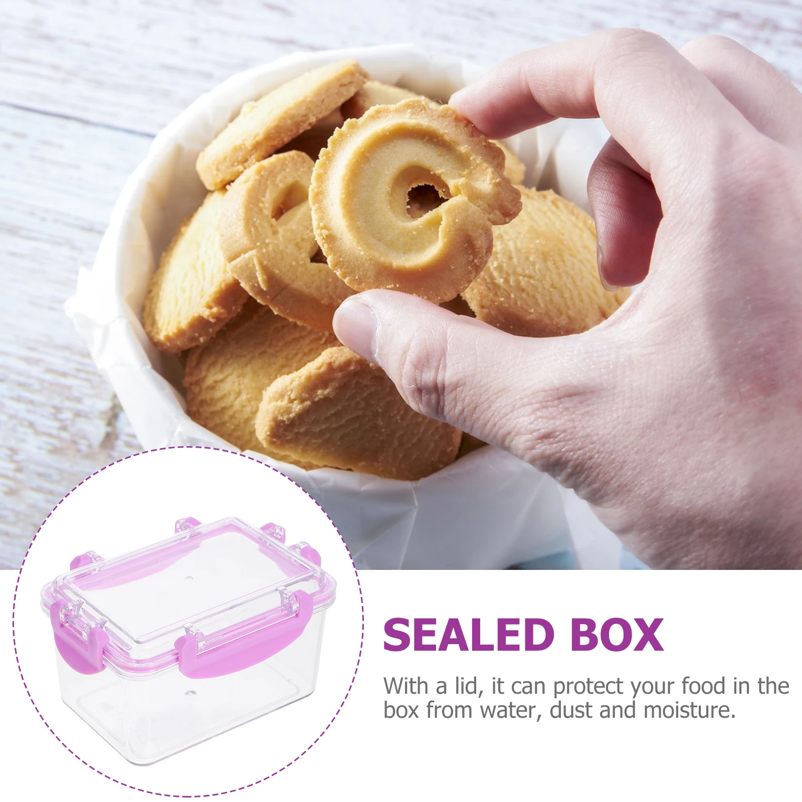 

Sealed Clear Airtight PC Reusable Snack Purple Food Dry Fruit Storage Container Containers Kitchen Bar Storage