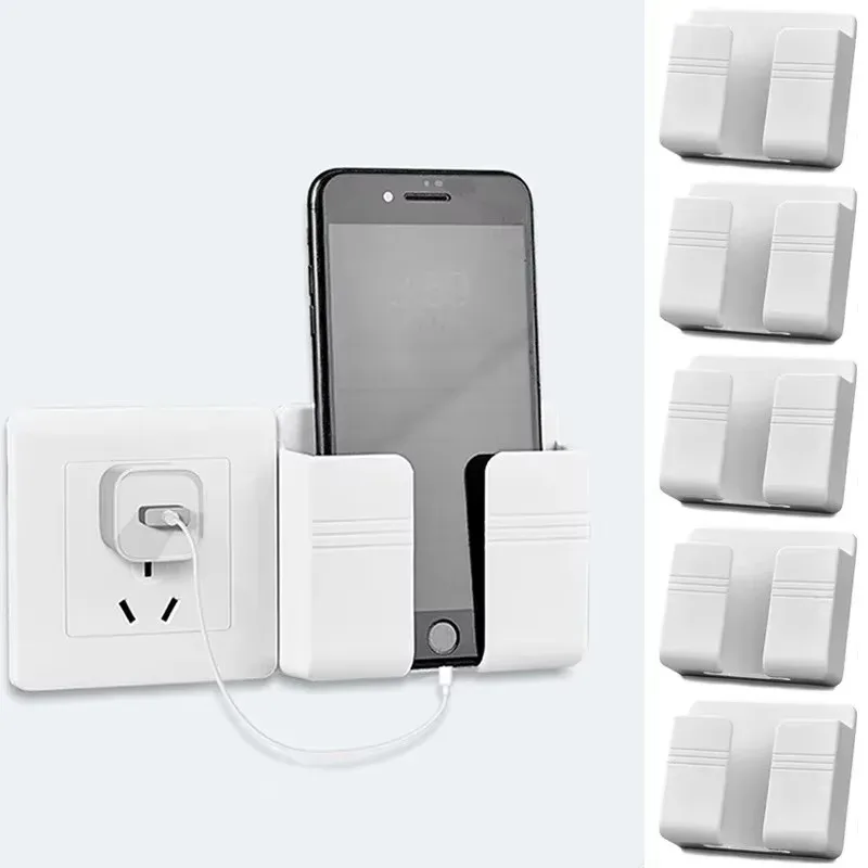 1/5Pcs Multifunktions Schlag Kostenloser Wand Lagerung Box Organizer TV Fernbedienung Montiert Handy Stecker Lade Halter