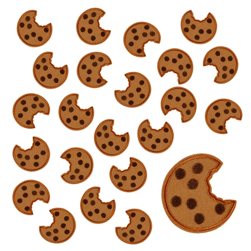 20pcs Cookie Embroidery Patches, Durable Iron-On Decorative Appliques, Sewing Accessories, Fabric Patches, Sewing Supplies