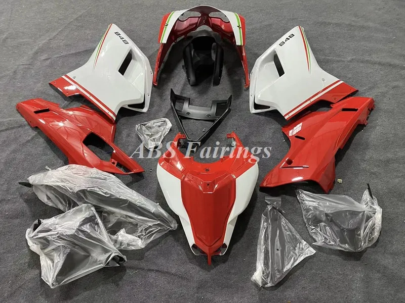 ABS 오토바이 풀 페어링 키트, Ducati 848 evo 1098 1198 차체 세트 맞춤, 레드 그린 화이트, 4 가지 선물, 신제품