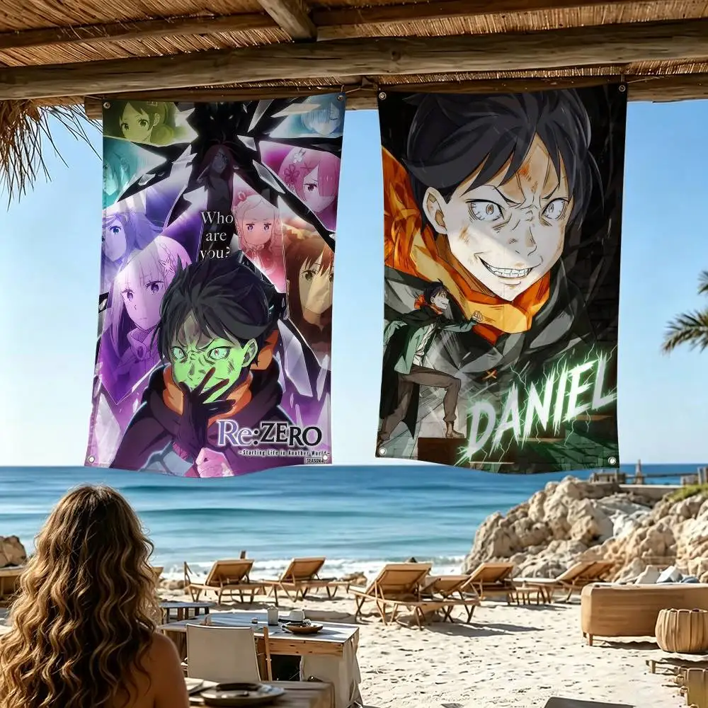 Anime Re Zero-O Natsuki Subaru  Flags Wall Hanging Tapestry Outdoor Garage Room Decorative flag Background Blanket