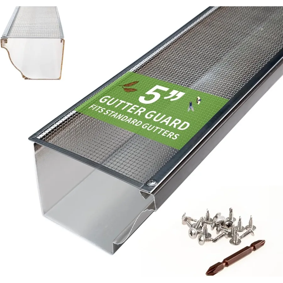 واقي مزراب من الدرجة الاحترافية 100 من الفولاذ المقاوم للصدأ يمنع التجاوز يناسب 5 في مسامير نصف دائرية بنصف دائرية على طراز K