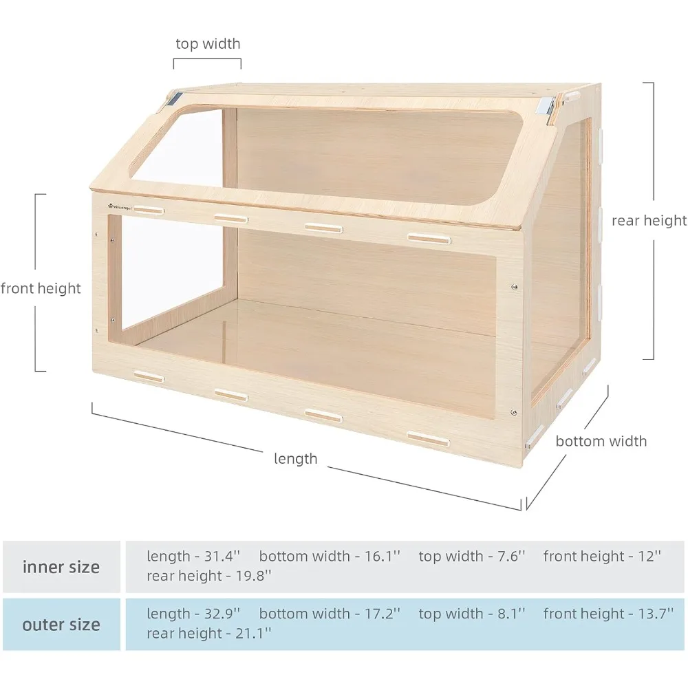 Vista Hamster Cage W/Oblique Opening Cage Door - MDF Aspen Small Animal Cage for Syrian Dwarf Hamsters Degus Mice