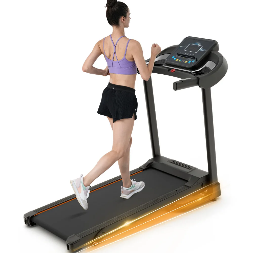 Compact Easy Folding Treadmill Motorized Running Jogging Machine with  Speakers and Incline Adjuster treadmill for home