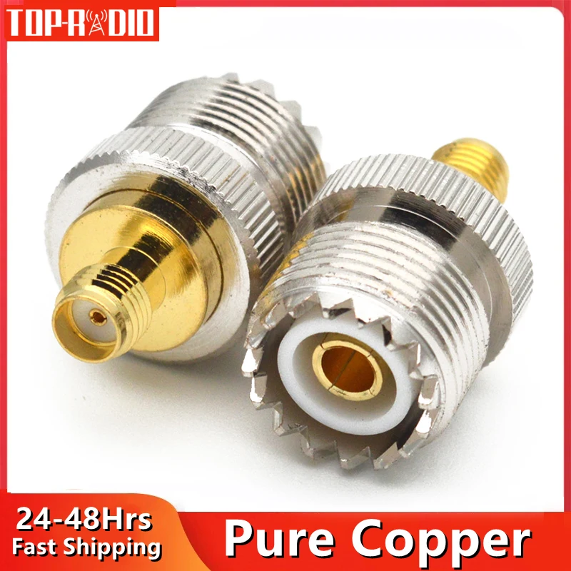 1PC SO-239 SO239 SMA Female To UHF Female RF Coaxial Connector Adapter Straight Copper