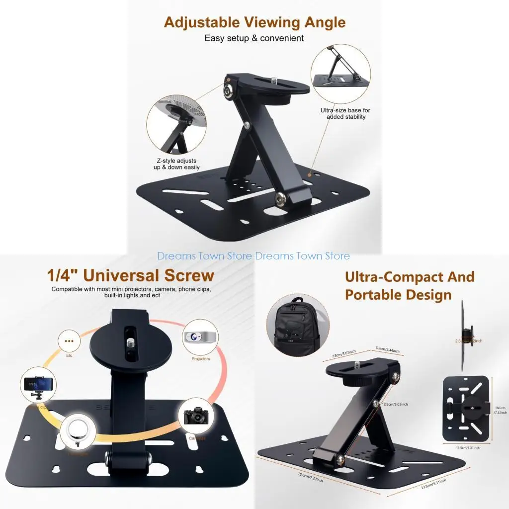 

HX6A Travel Friendly Projector Bracket Double Joints 398g Weight 90° Vertical Lock