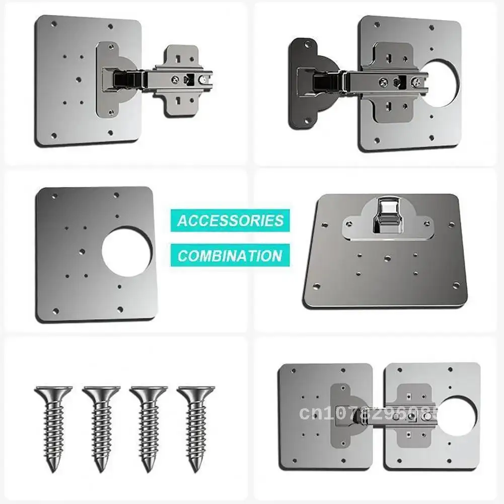 Stainless Steel Hinge Repair Plate, Rust Resistant, Cabinet Furniture Drawer, Window Hardware Accessories