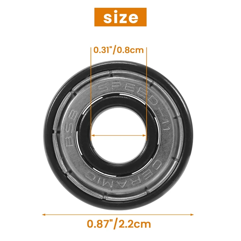 BSB 608 ABEC-11 6 비드 세라믹 스케이트보드 베어링, 롤러 스케이트 베어링, 아이스 스케이트 베어링, 롱 보드 베어링, 16 개