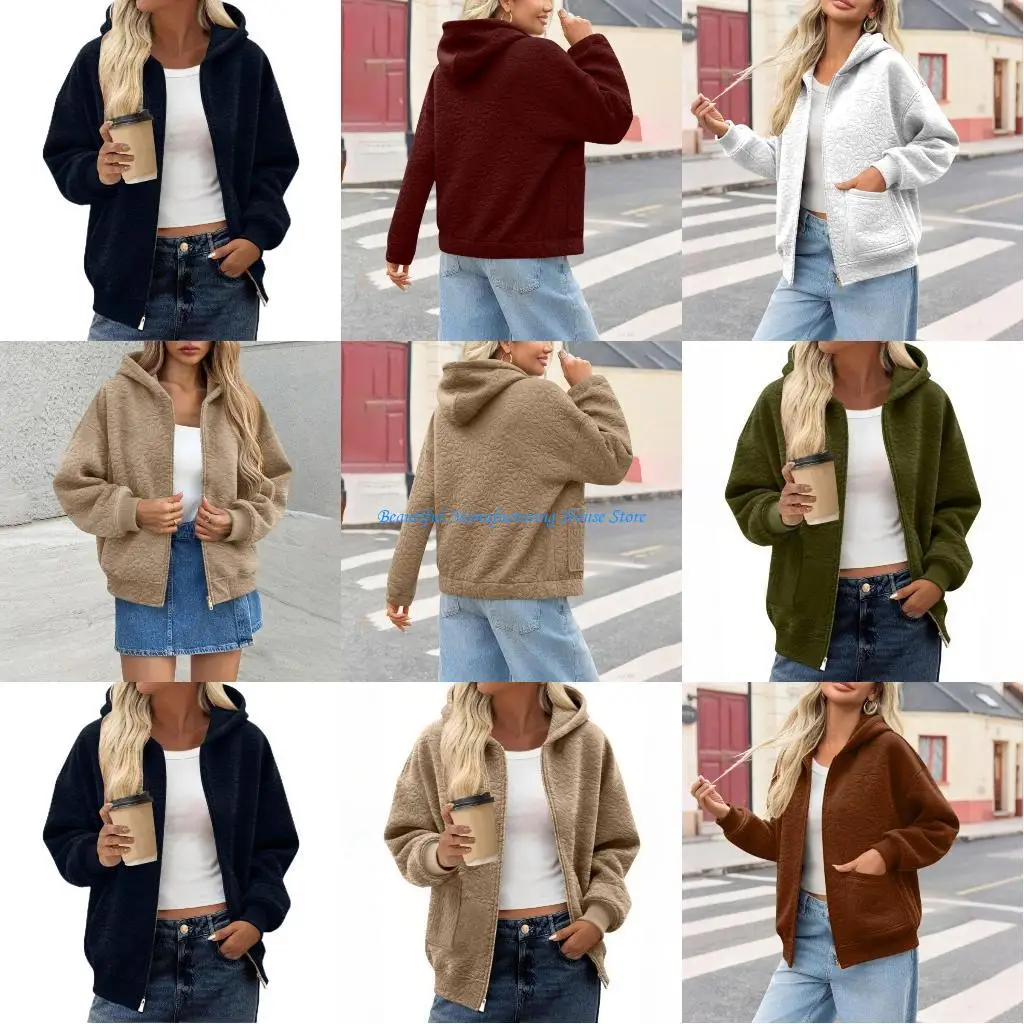 

E56A толстовка на молнии женская удобная толстовка большого размера модные милые толстовки на молнии Y2k повседневная куртка с и