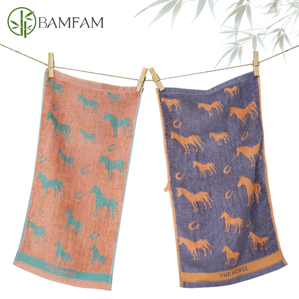 Wholesale Bamboo Fiber Towel 26x48cm  Bathroom Towel Kid Towel Hand Towel Face Towel Hair Towel For Children High Quality